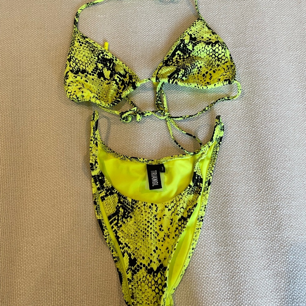 Triangl Swimwear Neon Yellow Snakeskin Bikini - Picture 3 of 10